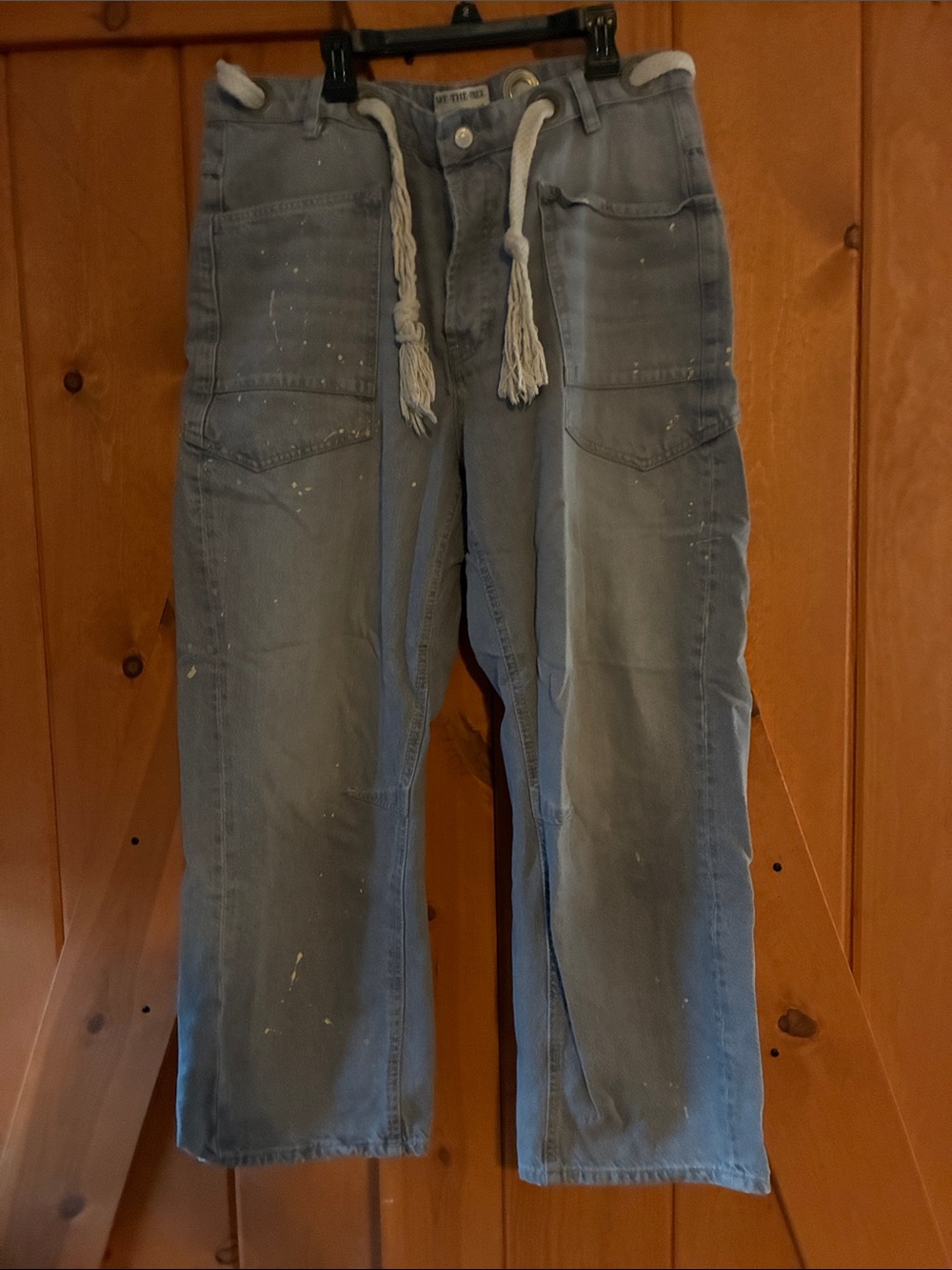 We The Free Women’s Light Blue Casual Painter Jeans with Drawstring Waist